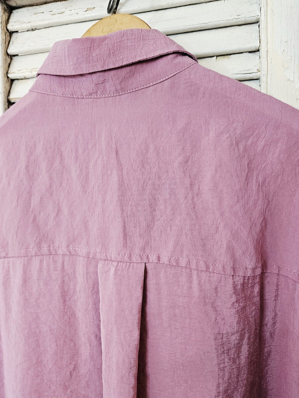 Zara Mauve/Pink Crepe Oversized Blouse Fits Medium To XL - Picture 11 of 12